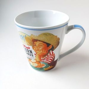 Vintage Kellogg's cereal coffee cup mug Corn Flakes blue